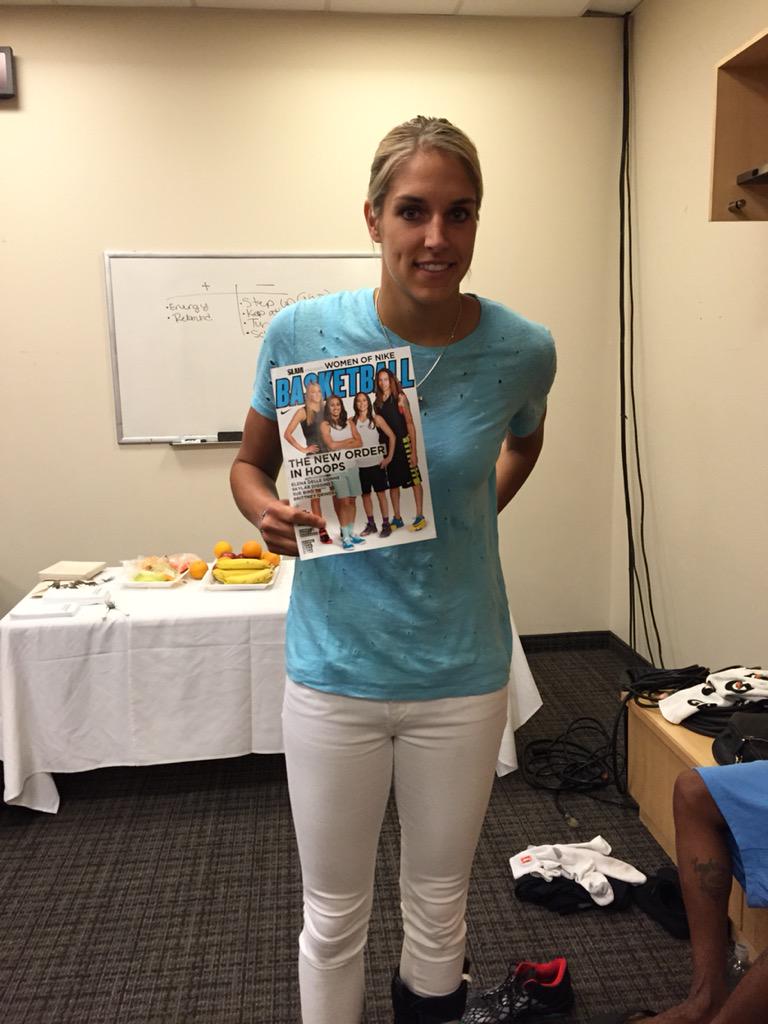 Elena Delle Donne with her issue of SLAM presents Women of Nike