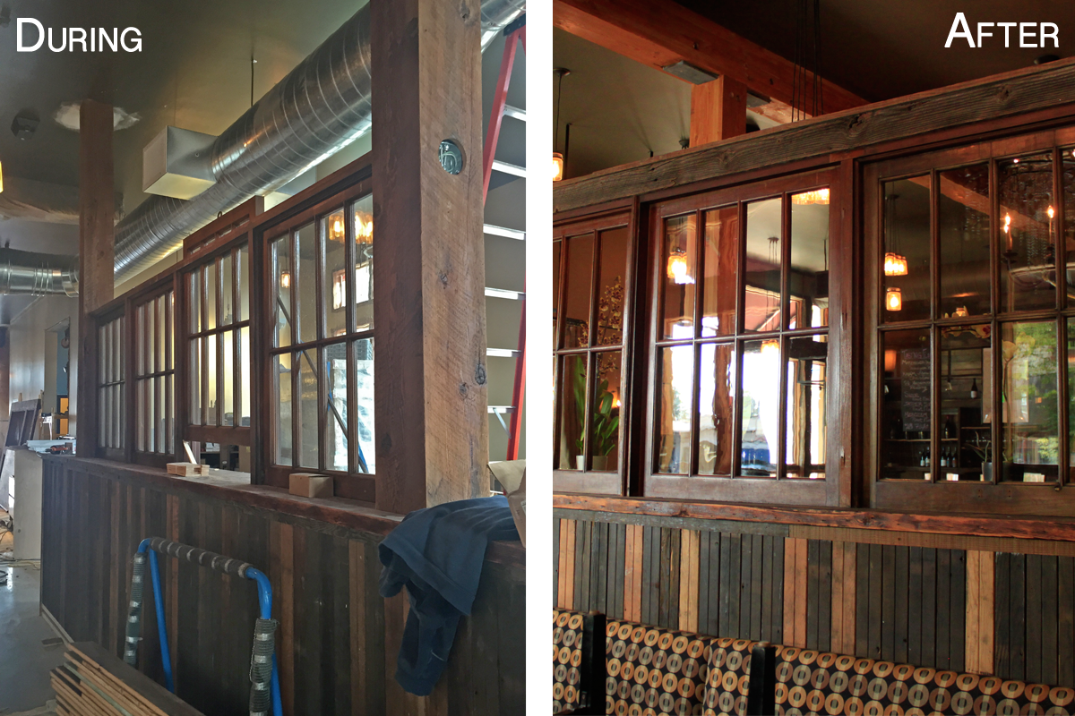 RTPbyCraftmark's tweet photo. It's great seeing the progress of our #reclaimedwood projects at @TheBarberry @Kaos_mac #TransformationTuesday http://t.co/PcSe2ZrqNr