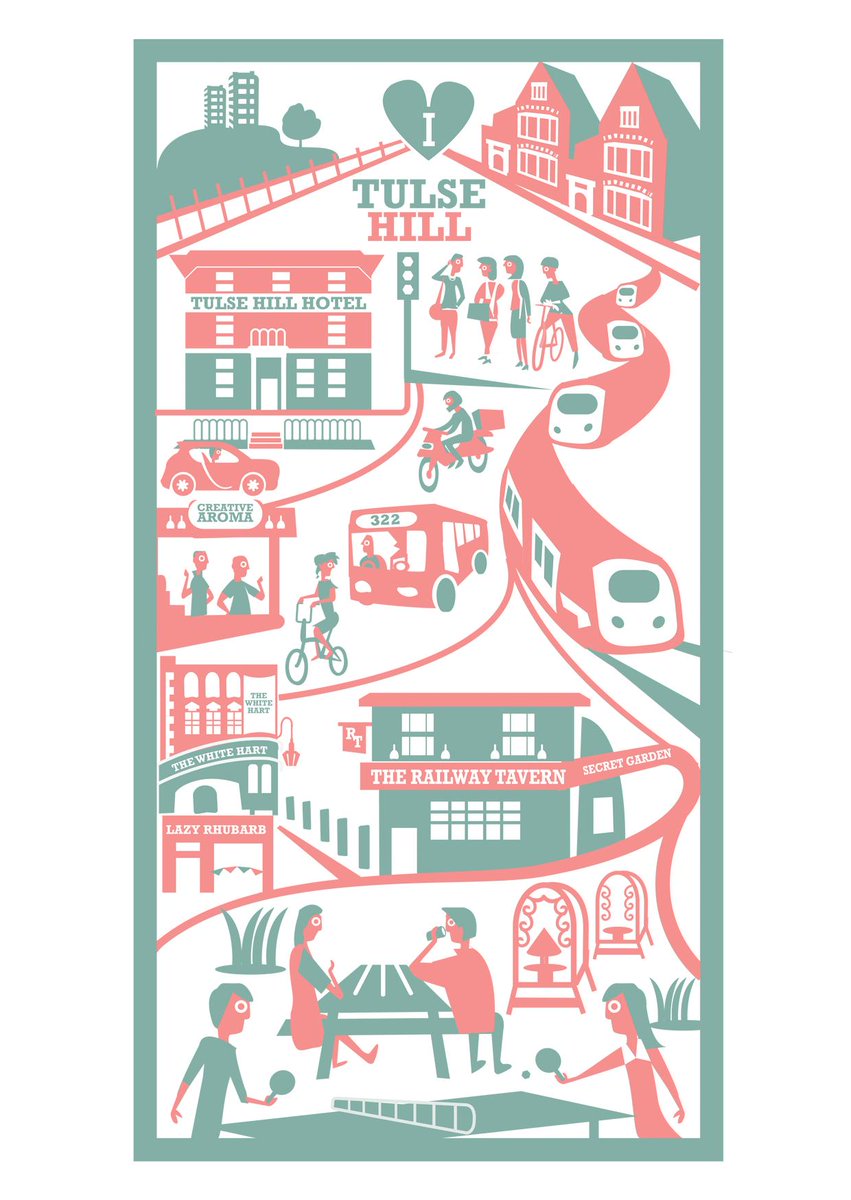 raystanbrook's tweet photo. #TulseHill illustration featuring @TulseHillHotel @creativearoma @railwaytulsehil @whiteHartRocks @LazyRhubarb http://t.co/xMt8uGtyzT