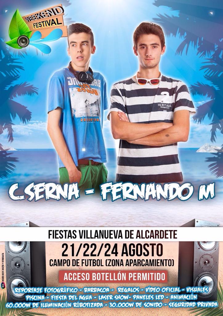 wekendfestival's tweet photo. Cesar Serna - Fernando Morata abrirán el día grande de las fiestas .. #weekendfestival2015 http://t.co/QD2iDXKhE4