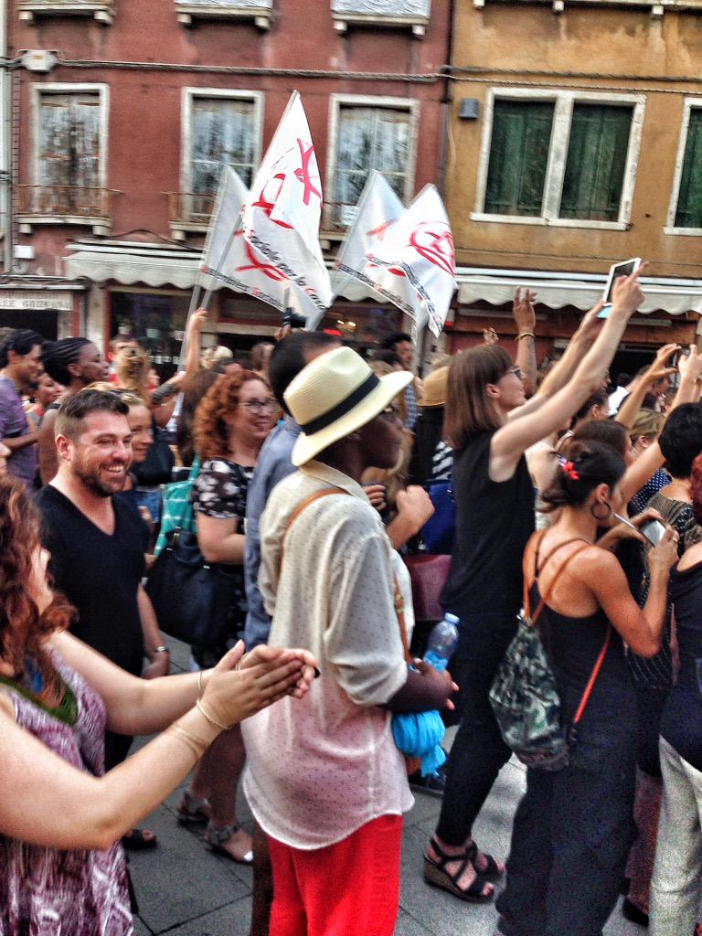 #CTSummit #Venice @NatoThompson @creativetimeNYC @marinellasenatore bring folk together music & dance Via Garibaldi