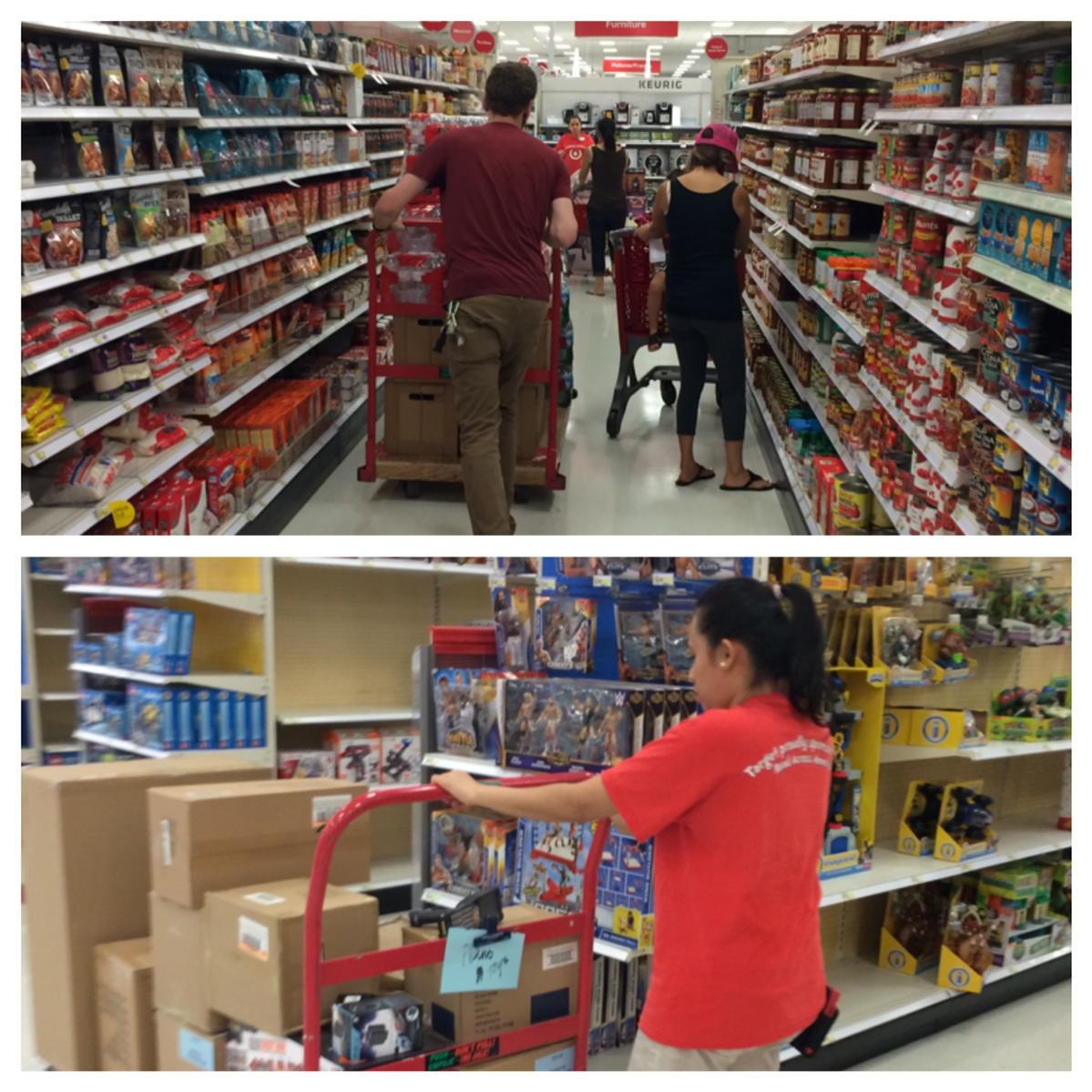 CarlieMSalazar's tweet image. Backroom TL James and Plano TM Carla pushing their flats on the salesfloor #pushdontpull #g296letsgetphysical #2482