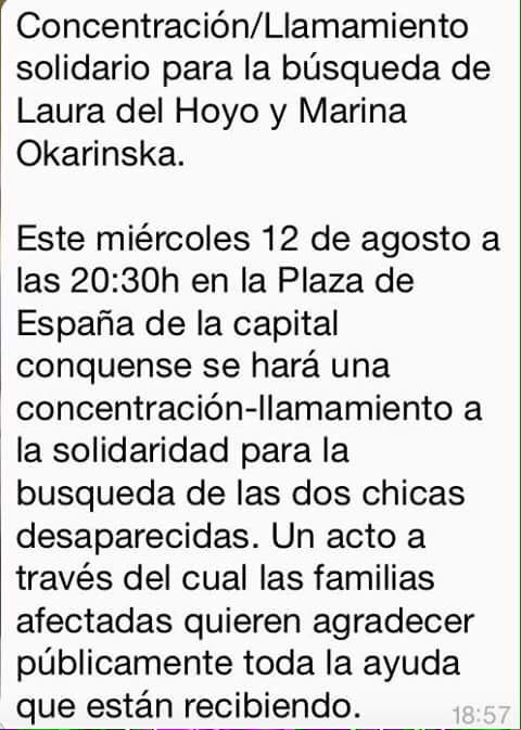 ControlesCuenca's tweet image. MAÑANA TODOS A LA PLAZA ESPAÑA A LAS 20:30 
Que se note que no están solas!!!