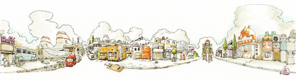 AutoKite's tweet photo. #panorama #Background #drawing for my #AutoKite 's Interactive # #InkAlity World @ http://t.co/gNvHExqDzU http://t.co/AmIeMyezkI