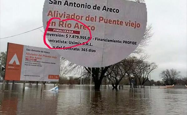 PRossiOficial's tweet image. La obra pluvial en Areco. De Vido y Durañona  vía @betovaldez