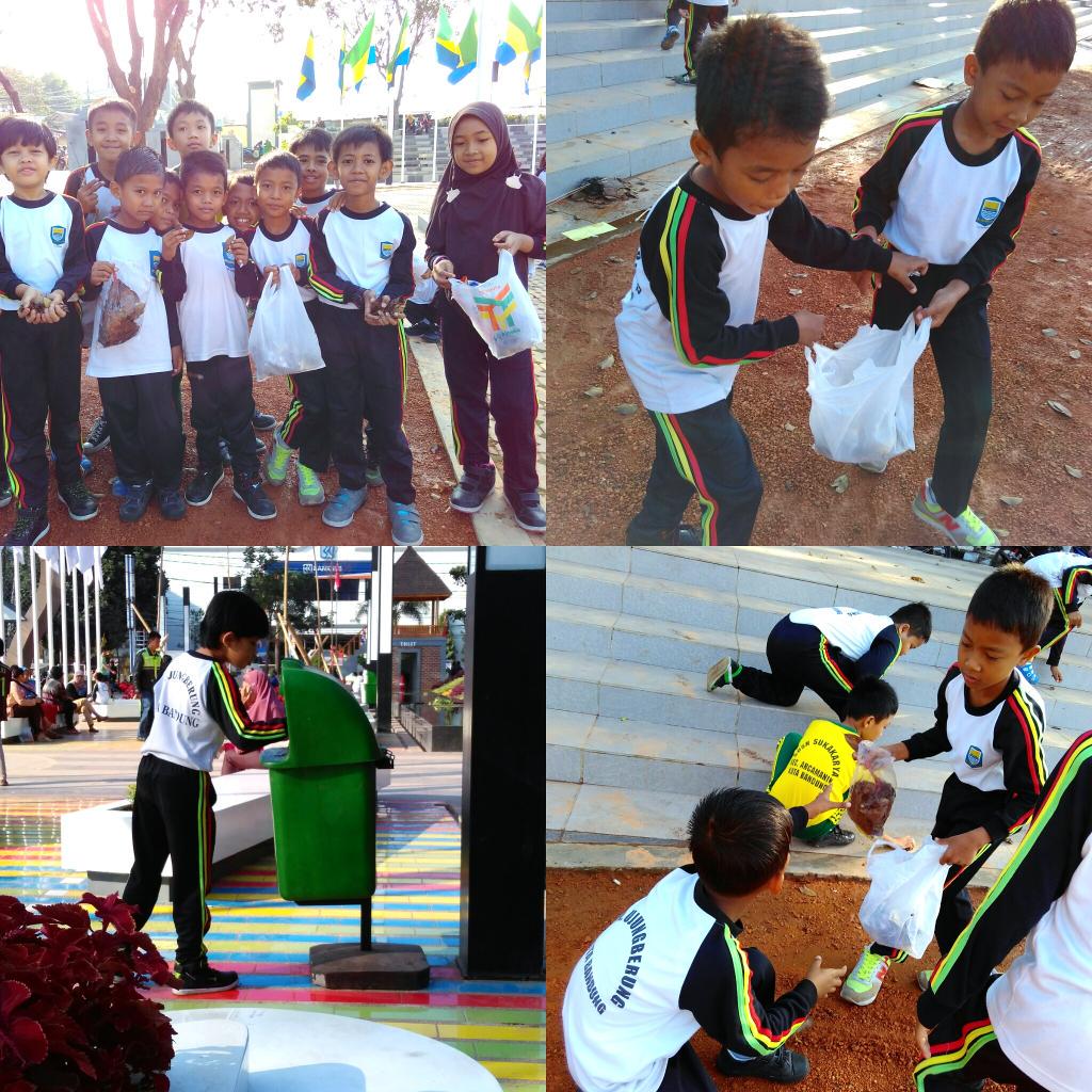 Keren nih pak, adik2 dari SDN Ujung Berung yang #GPS pungut2 sampah sambil olahraga pagi <a href="/ridwankamil/">Ridwan Kamil</a>