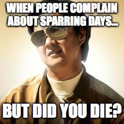 Look on the bright side! #sparringdays #karate #toughitout #Sandovalkarate