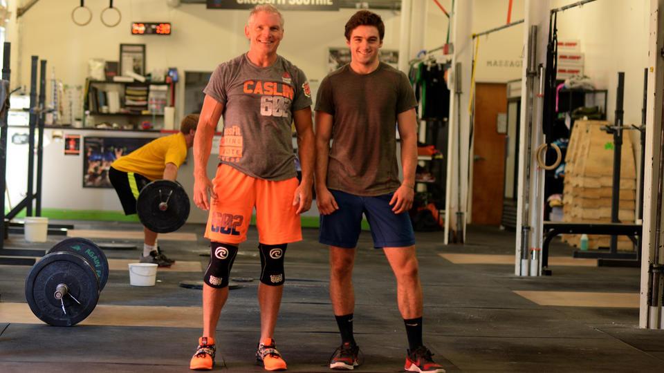 CrossFitGames's tweet image. A father and son&apos;s game of catch is replaced with barbell snatches, via @bostonherald: bostonherald.com/sports/other/2…