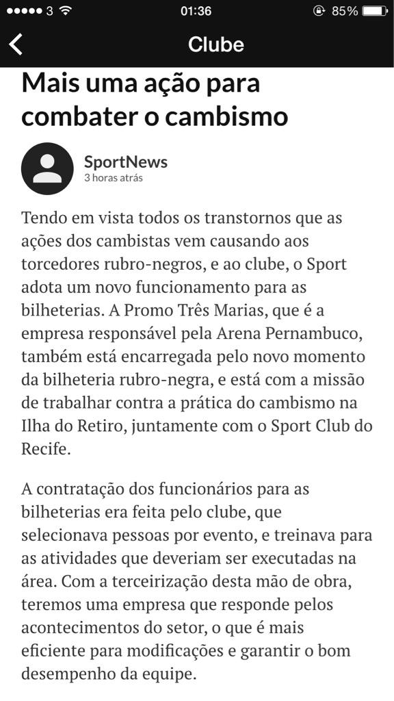 Boa iniciativa do Sport para combater o cambismo. Mostra que nosso presidente está combatendo essa praga!