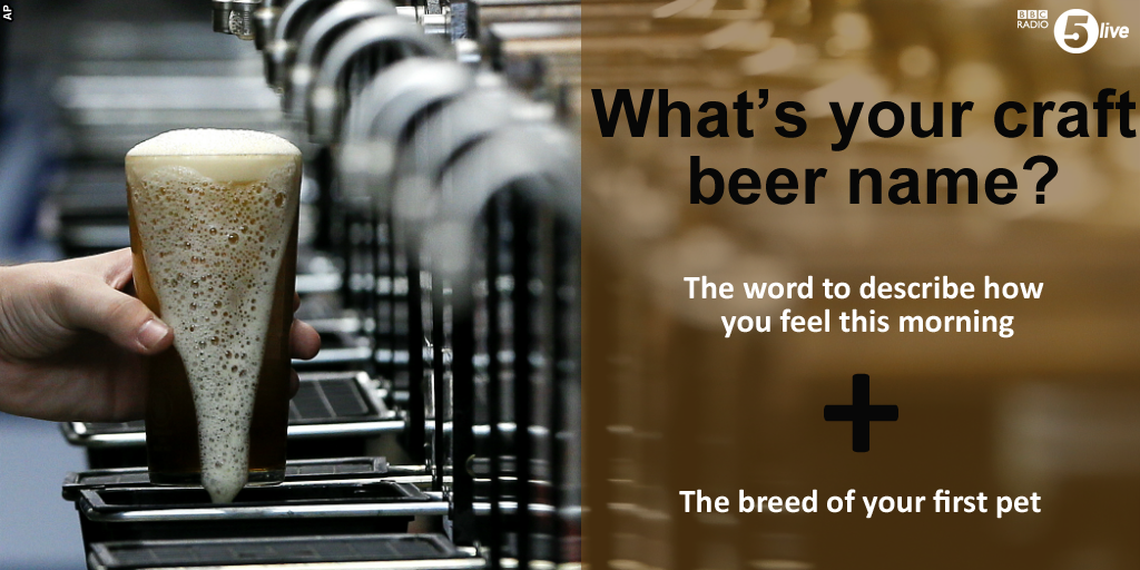 bbc5live's tweet photo. It’s the first day of the great British Beer Festival - what’s your craft beer name? #GBBF http://t.co/ShRztp6nSQ