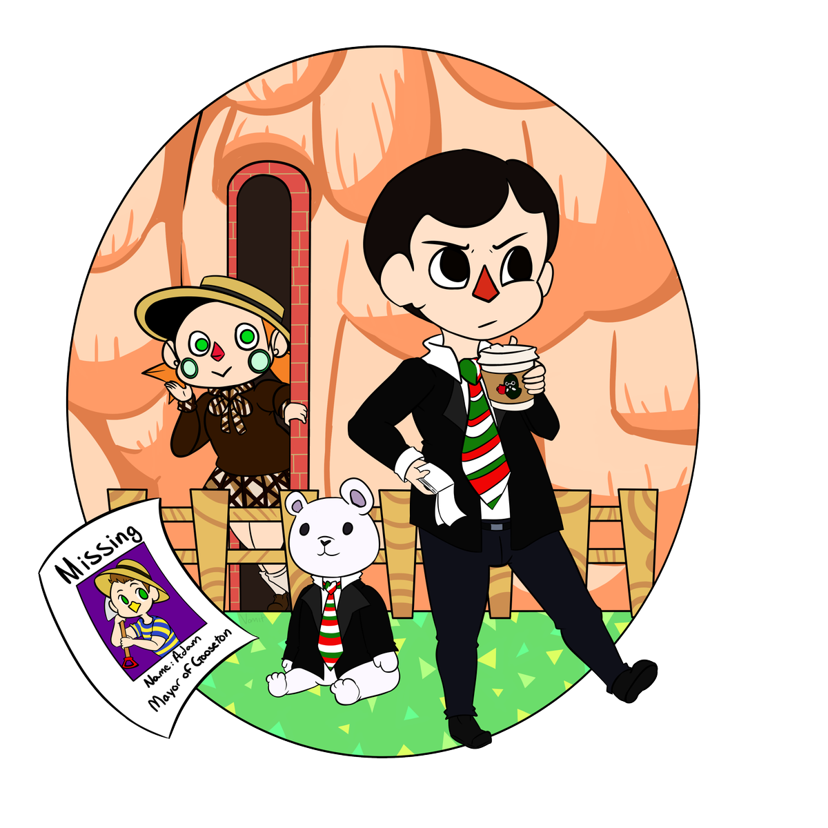 sapphicveins's tweet photo. @SwimmingBird941 fanart of your twin peaks acnl story.
I really enjoyed it and it was really cool and creepy http://t.co/1Im9v8oeP9