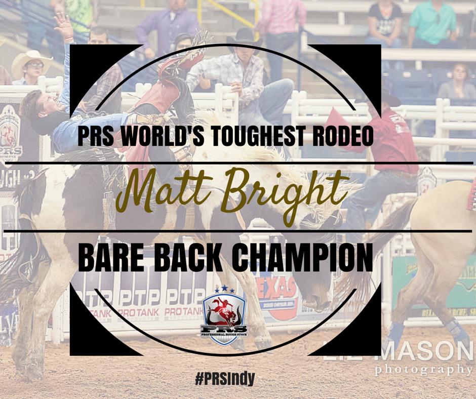 ProRoughStock's tweet photo. Congratulations Matt Bright #PRSIndy bareback champion! @WTRodeo http://t.co/ozDlJOZnWZ
