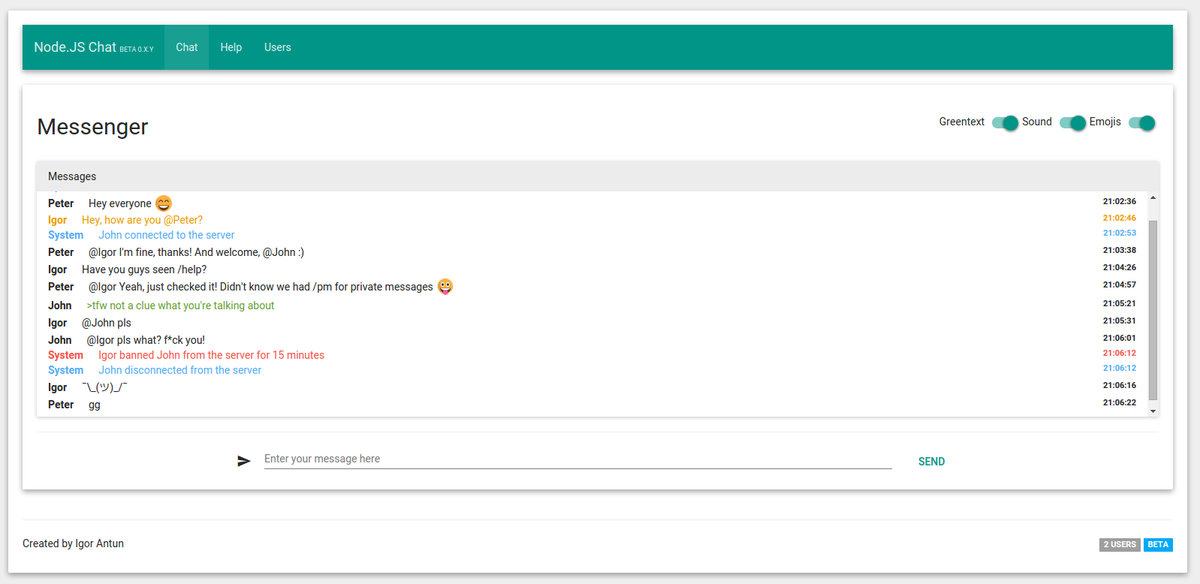 nodenow's tweet image. #Nodejs Chat - powered by #SockJS and #Express: emojis, private messages, admin system, etc. …