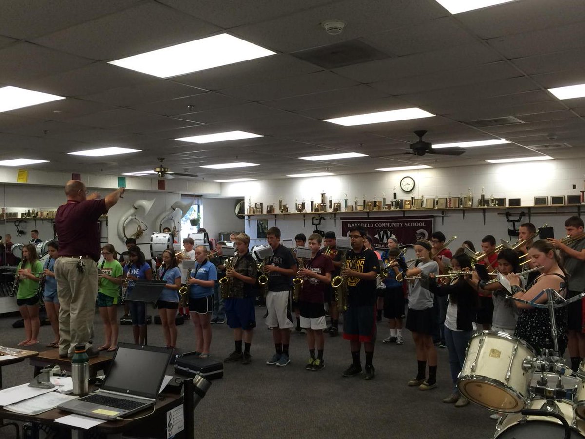 Wakefield 7-12 band rehearsing for Thursday's annual Flag Raising Ceremony. #trojanpride