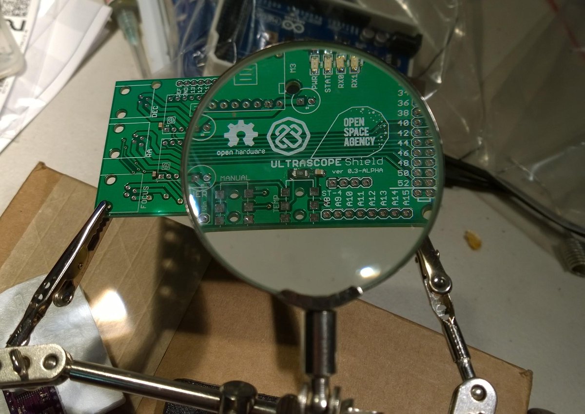 I fried my first #arduino shield for my <a href="/OSA_Ultrascope/">Ultrascope</a>, so here goes round two. #ultrascope #diy #telescope
