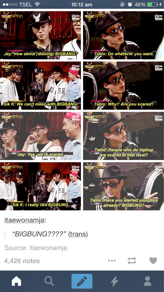 tabiyong's tweet photo. HAHAHAHAHAHAAHAHHA you gotta love tablo <33 #BIGBUNG http://t.co/KiYwmKGVPY