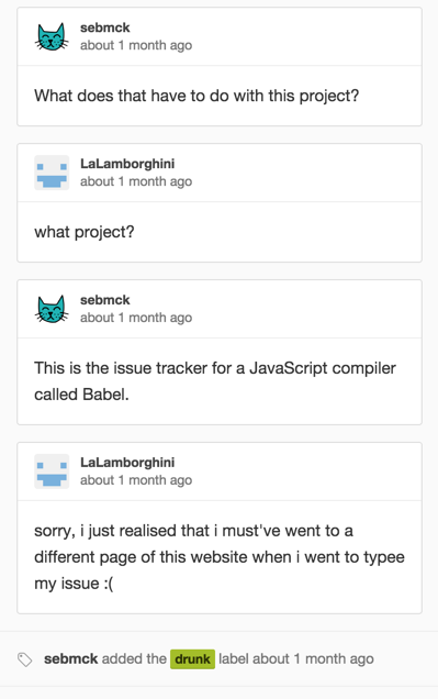 This is pure gold github.com/babel/babel/is… <a href="/sebmck/">Sebastian</a>