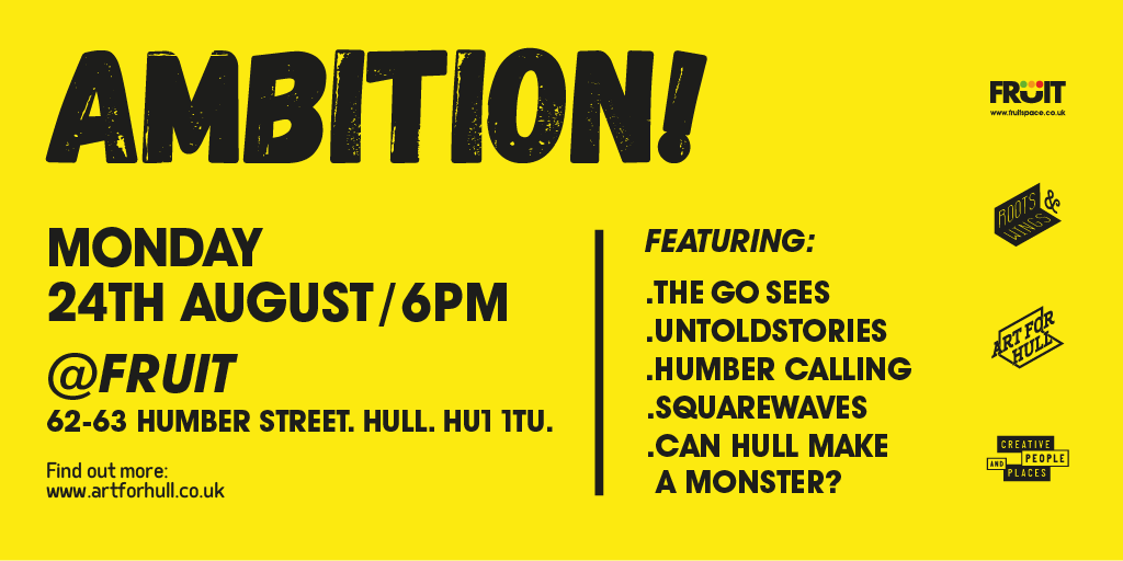 ARTFORHULL's tweet photo. book tickets for #AMBITION! our new bi-monthly networking event http://t.co/06XCDbwT5v @hullfair @bbcburnsy @2017Hull http://t.co/dSNLCAVc8e
