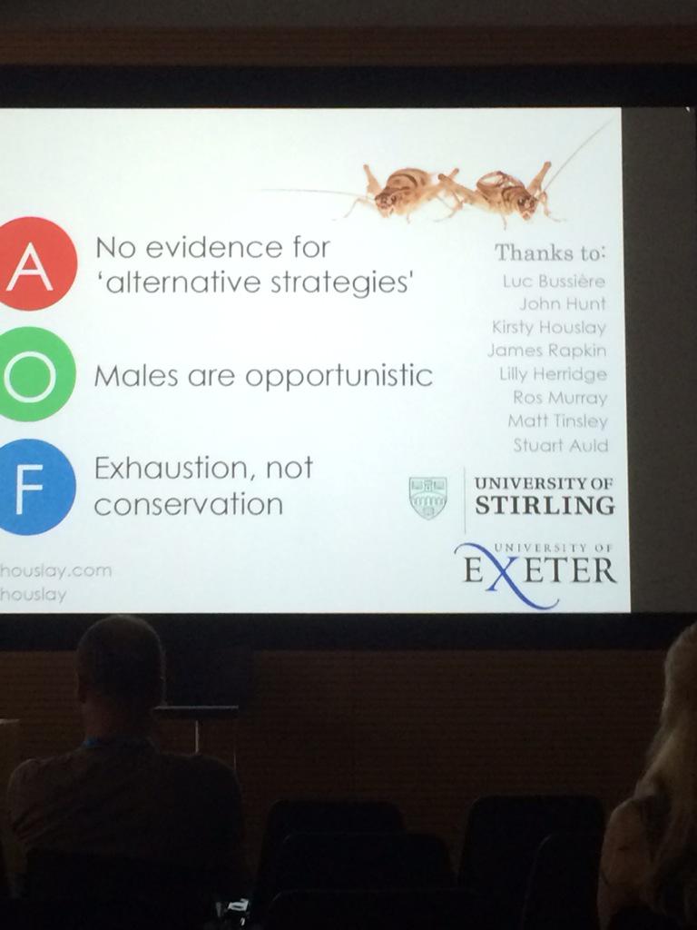 ErynMcFarlane's tweet photo. .@tomhouslay just gave an excellent talk on trade offs in calling effort related to food and females #eseb2015 http://t.co/P09bekFVqN