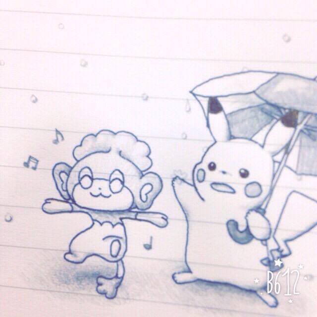 なお On Twitter イラスト ピカチュウ ヒヤップ ポケモン 雨