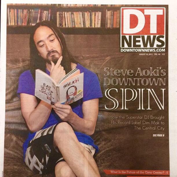 steveaoki's tweet photo. Talked to @LADowntownNews about my new book #EatSleepCakeRepeat & why we moved @DimMak to the π of LA. @steveaokishop http://t.co/bYYOUXBNeO