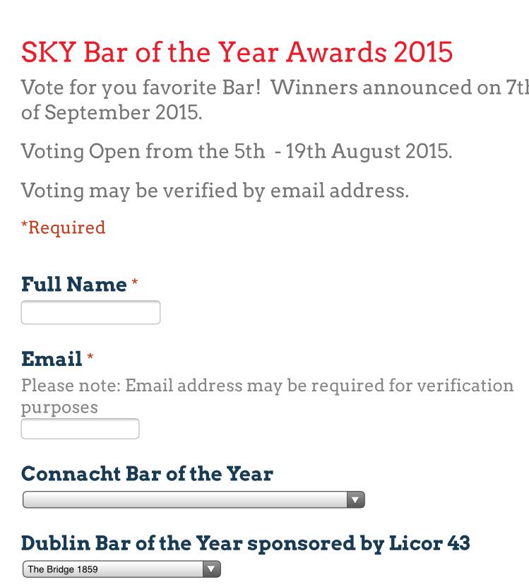 TheBridge1859's tweet photo. Please vote for us for Dublin Bar of the Year. Would mean a lot to win this in our first year!
http://t.co/9mSP5wynVX http://t.co/belpSpIhpX