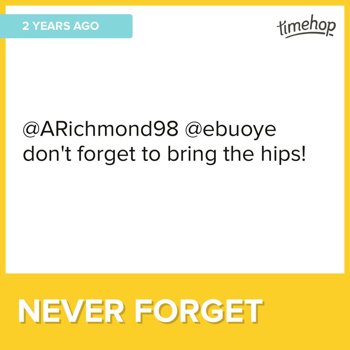 jjmaltino's tweet photo. Never forget #timehop @ARichmond98 @ebuoye http://t.co/3I1Vihsb8w http://t.co/PJLYbuvoUy
