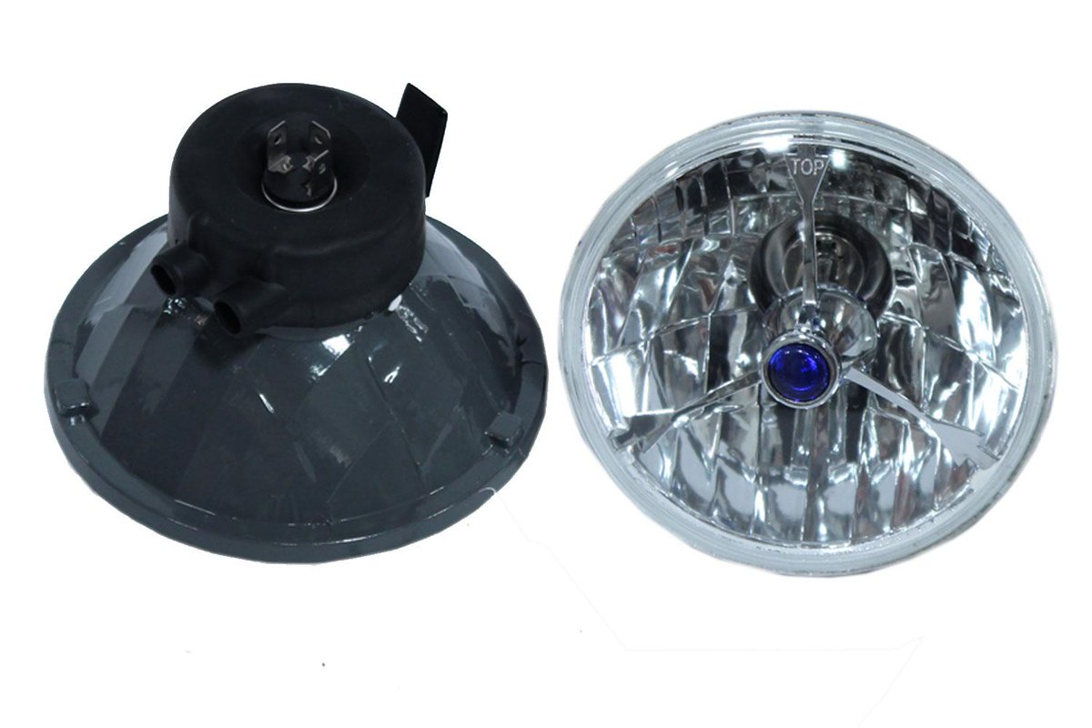 Demotorracing's tweet photo. For Chevy Impala Chevelle 5 3/4" Clear Blue Dot Tri Bar #Headlights H4 Bright.

http://t.co/Z4GwDEcnU0 http://t.co/FQJloZYrb3