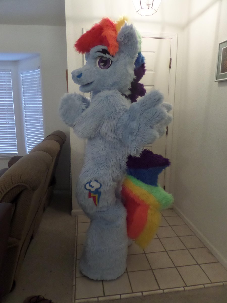 Cobaltthewuff's tweet photo. My secret #fursuit is #RainbowBlitz! He will be at his first con this coming #Sacanime! hug me! #MLP #brony #furry http://t.co/y1rMIxgDkw