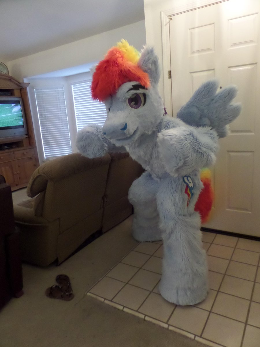 Cobaltthewuff's tweet photo. My secret #fursuit is #RainbowBlitz! He will be at his first con this coming #Sacanime! hug me! #MLP #brony #furry http://t.co/y1rMIxgDkw