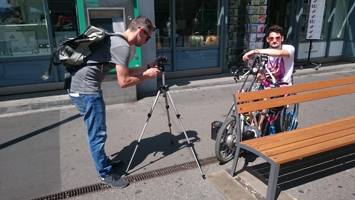 Videodreh mit Hitzi in Basel, 1 Tag lang quer durch den Stadtdschungel. Ergebnis bald online! #RigertBarrierefrei
