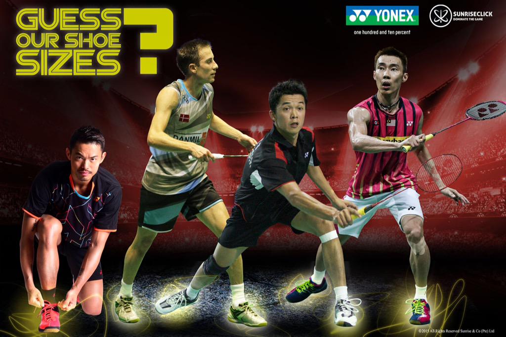 YYLegendsVision's tweet photo. Guess the shoe sizes of the 4 legends n u cld win 2 passes 2 #Yonex #LegendsVision #Jakarta #badminton #sunriseclick http://t.co/ARjjsa06Np