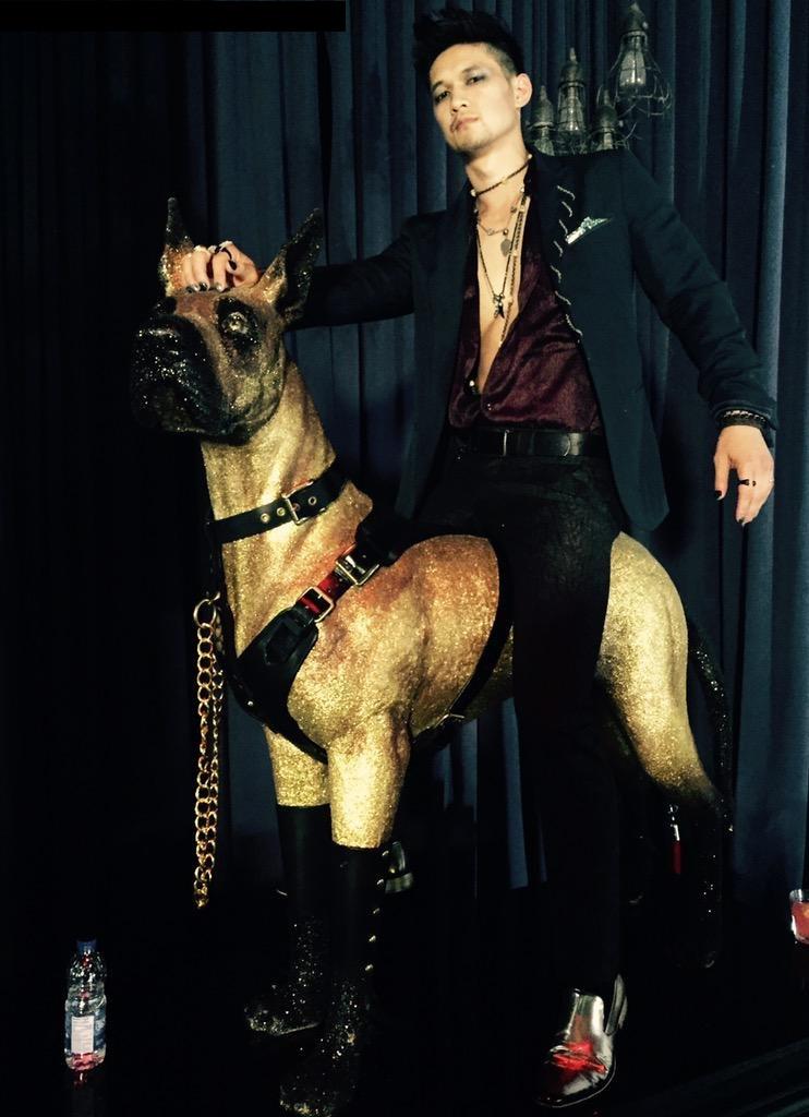 TMI_Australia's tweet photo. #WeloveHarry coz @HarryShumJr can ride a leather clad Scooby-Doo like no other #HarryIsMagnus #WarlockWednesday http://t.co/0HKF6g77gw