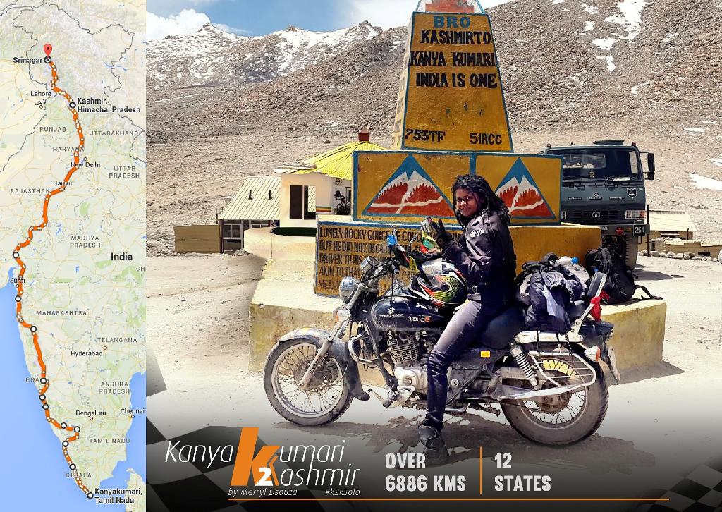 AvengerUnited's tweet photo. #K2KSolo Mission Accomplished! Bravo to @MerrylKd for riding from the southernmost tip to the northern tip of #India. http://t.co/akpVOlsHQX