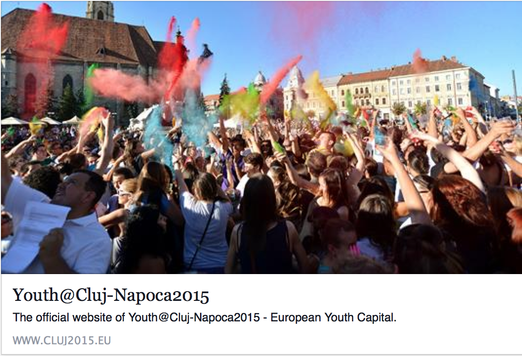 EPinUK_edu's tweet photo. Happy #InternationalYouthDay! #cluj2015 is the 2015 #EuropeanYouthCapital! http://t.co/KlUpknn7wn http://t.co/jPIr8wnKBH