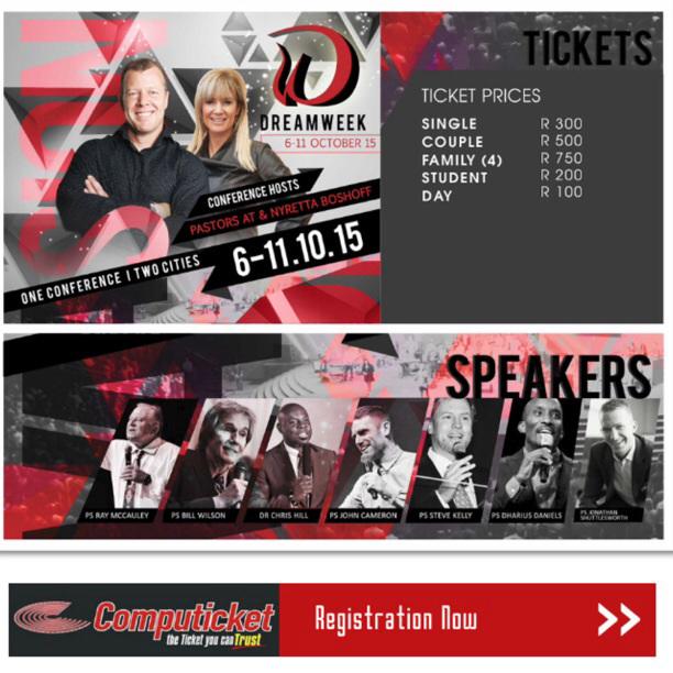 #CRCtheplacetobe #Dreamweek 6-11 October #2015 hosted by Ps <a href="/AtBoshoff/">Adriaan Boshoff</a> and Ps <a href="/NyrettaBoshoff/">Nyretta Boshoff</a>