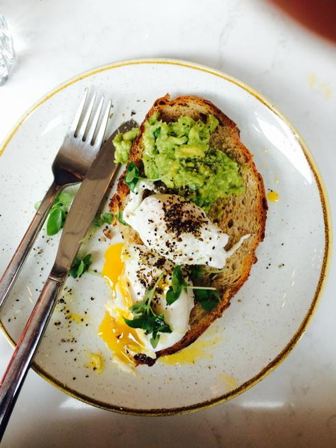 Is this some kind of a yolk? #avocado #brunch #eggs #food