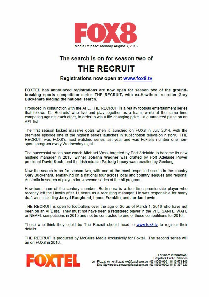 sanfl_IP's tweet photo. Think you're good enough to be THE RECRUIT? http://t.co/I42oBfeKyg