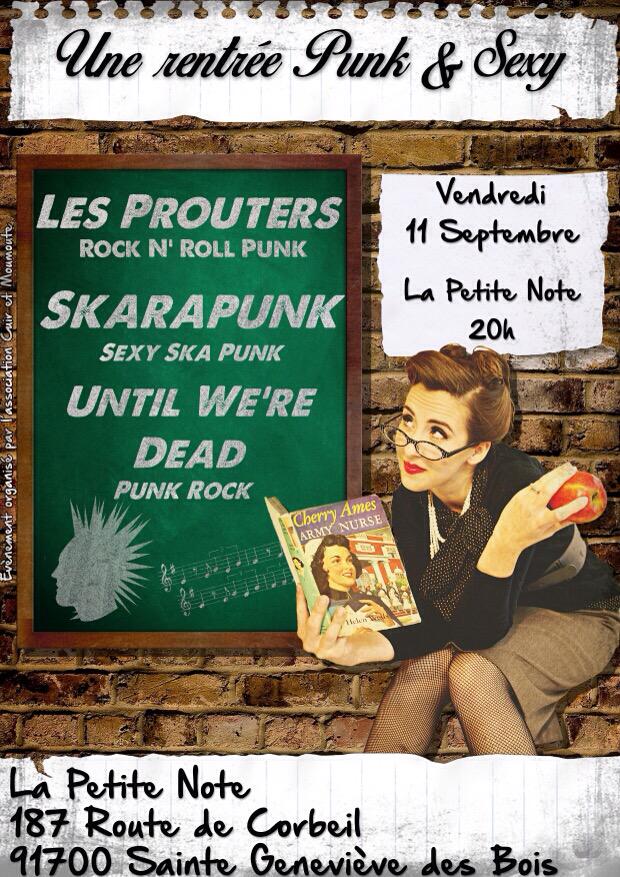 hellmoumoute's tweet photo. Concert #punk #ska le 11 septembre à La Petite Note 91 avec les #Prouters les #Skarapunk et les #UntilWeReDead http://t.co/3Z3syo3qQ0