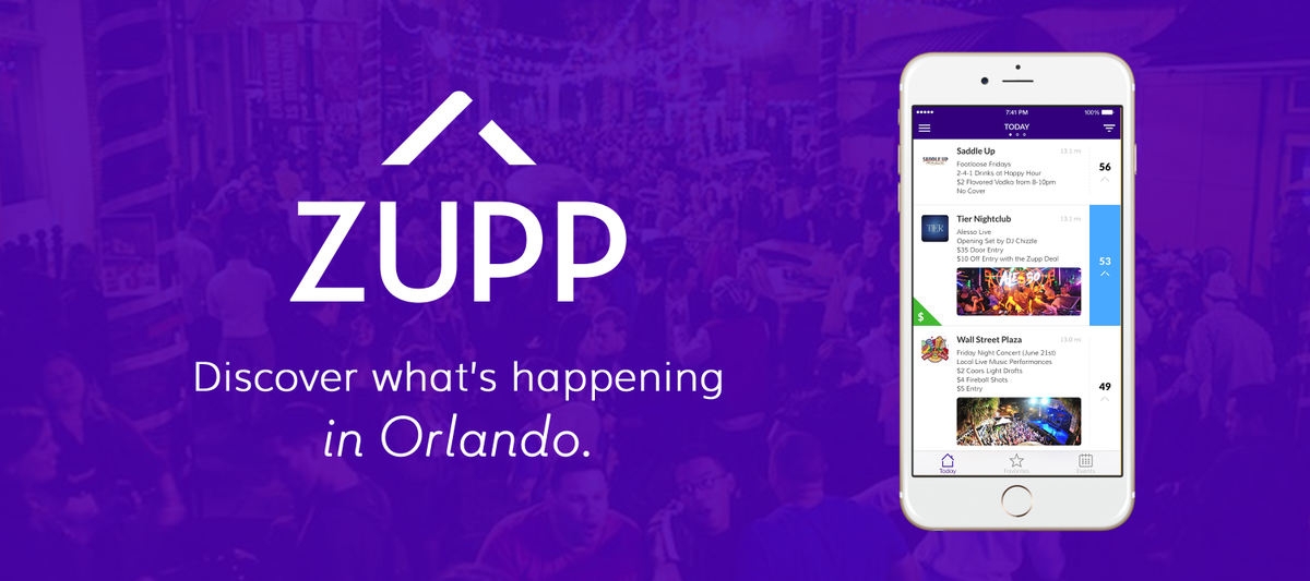 ExperienceOtown's tweet photo. There's a new app, @ZuppOrlando that helps you find what's happening in Orlando! http://t.co/UA2eIlT22P