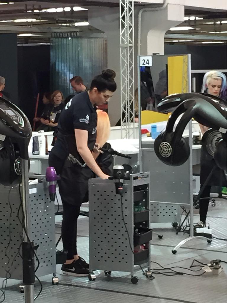 worldskillsuk's tweet photo. .@LeniConstantina competing in hairdressing at #WorldSkills #GoWSTeamUK http://t.co/q0APjX64Jx