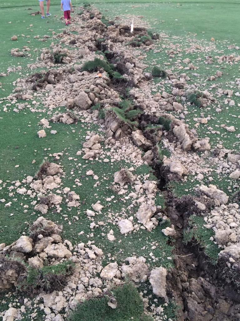 PursellFarms's tweet image. A few more images of the #LighteningStrike damage to the target greens this week! Thanks for the shout out @GMA!