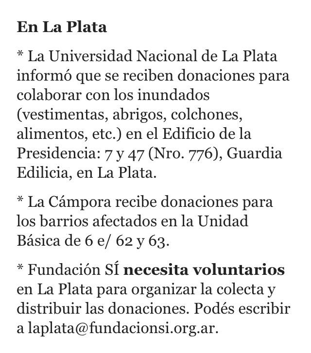 #InundadosDondeAyudar algunos lugares en Capital. Gran Bs As y La Plata #TodosPodemosAyudarYa #Difundir