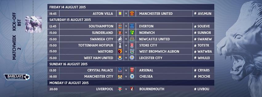 premierleague's tweet image. There are four days of #BPL action to look forward to in Matchweek 2, starting with #AVLMUN on Friday...