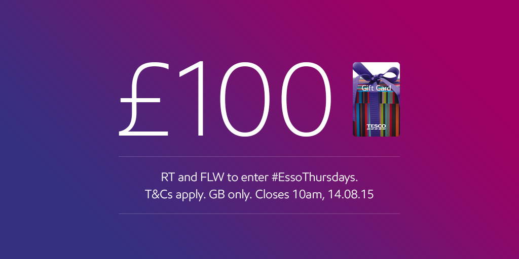 Esso_GB's tweet photo. Lift your mood with #EssoThursdays. RT &amp; FLW to enter our £100 Tesco voucher comp http://t.co/EcQP7tKol8 http://t.co/qt6cTQyrVU