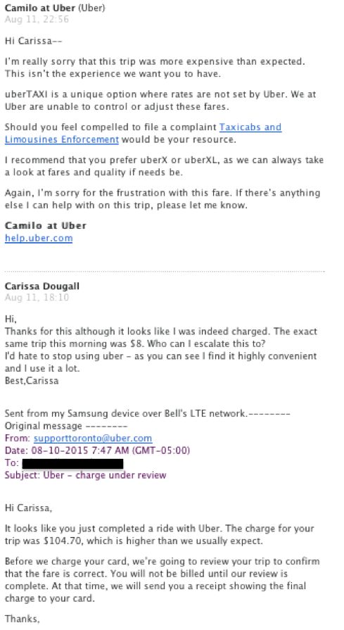 asssirac's tweet photo. hey @uber_tor - u sure you can't resolve this for me? #badservice http://t.co/5wAUUtYJDG