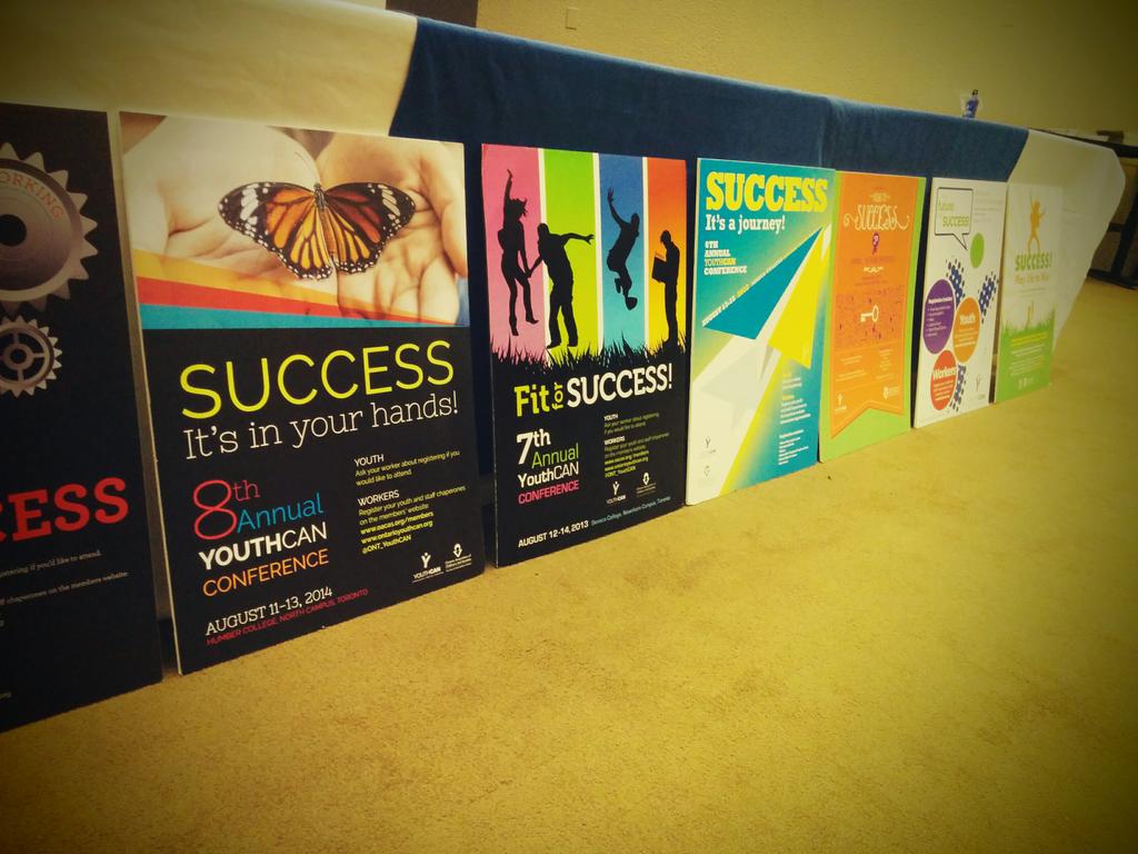 YEAHumber's tweet photo. Past conferences on display as reminder for the hard work &amp; initiatives that have paid off @ONT_YouthCAN http://t.co/fjYBxOT1yp