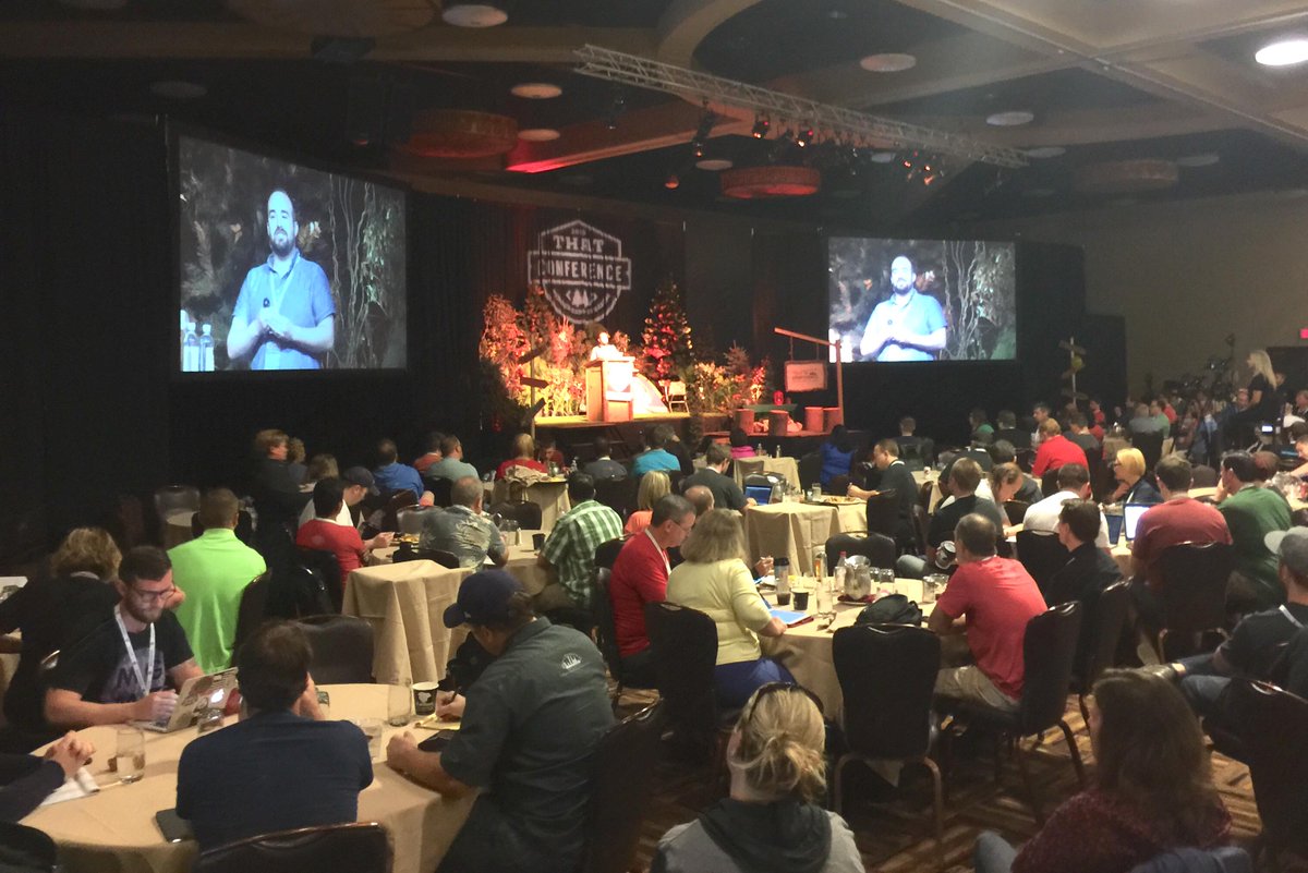 ThatConference's tweet image. Today's keynoter on the #ThatConference stage: @maxlynch talking on growing a successful startup.