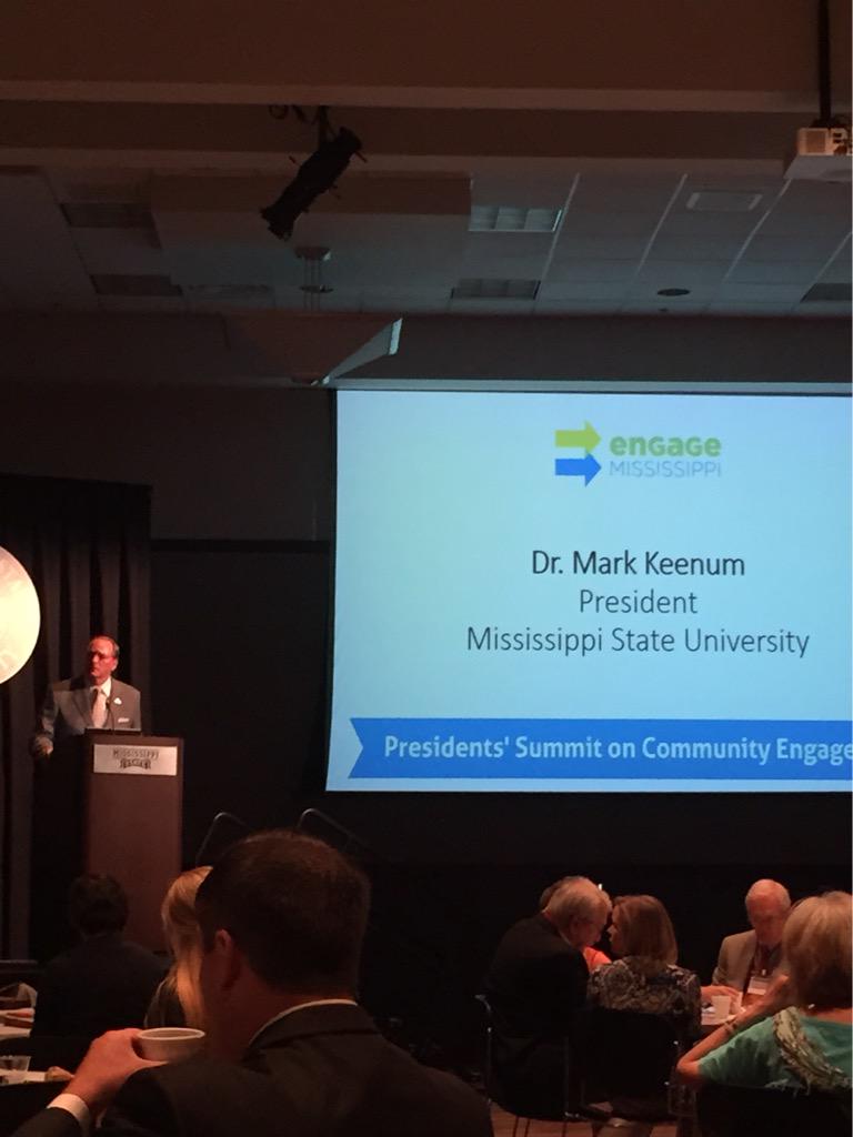 Thank you <a href="/msstate/">Mississippi State</a> and President Keenum for hosting the Summit on Community Engagement today #giveback #volunteerms