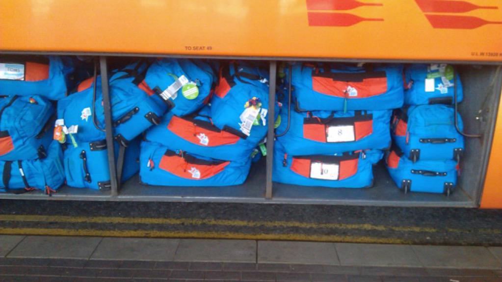 We'll be playing our favourite game of 'Who's bag is this?!' shortly... <a href="/ukcontingent/">UK Contingent 🇬🇧⚜️</a> <a href="/CYScouts/">Central Yorkshire Scouts</a> <a href="/GirlguidingNEE/">Girlguiding North East</a>